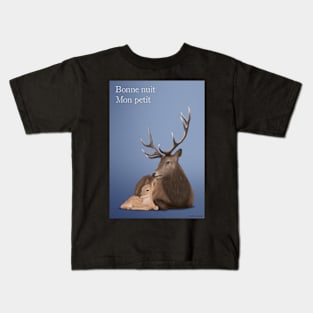 Deer poster and his fawn Kids T-Shirt